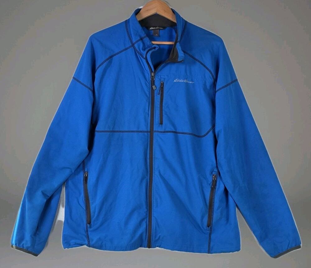 Eddie Bauer First Ascent Men’s XL Blue Jacket Outdoor Lightweight Shell Stretch